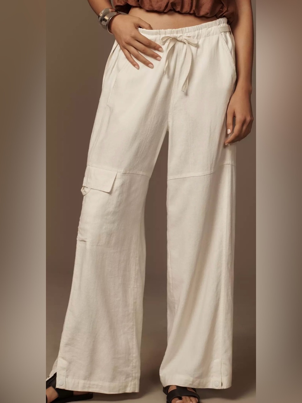 Pilcro Linen Beach Cargo Pants